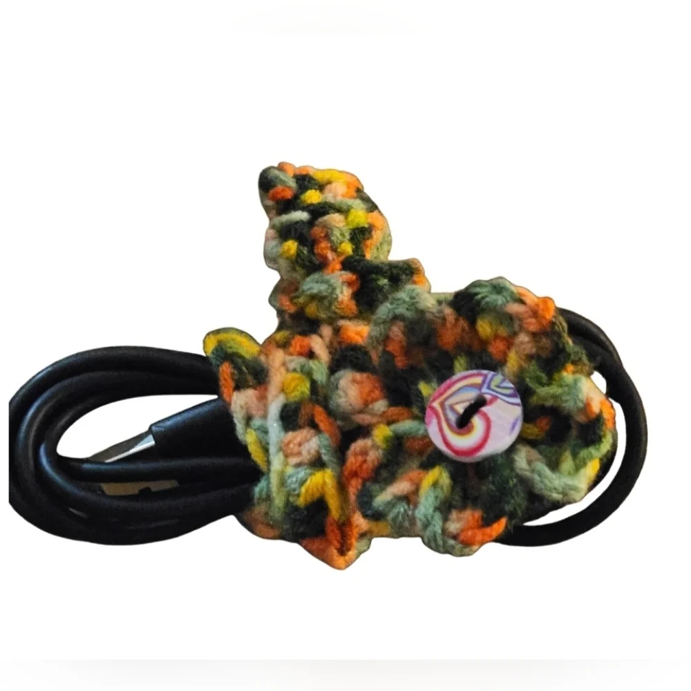 Handmade Bookmark Crochet Purse Charm Floral multicolor Zipper pull Bohemian